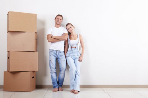 Professional packing boxes prepared for a Highbury home move