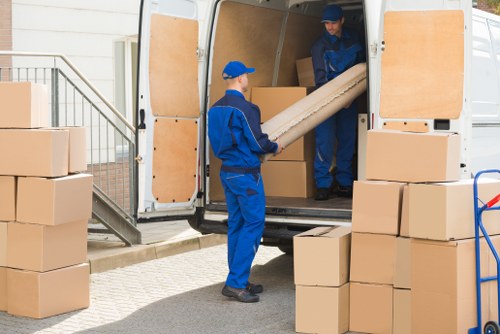 Removal truck ready for a home move in Highbury