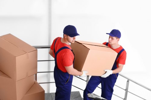 Local removals team working in a Highbury residential street
