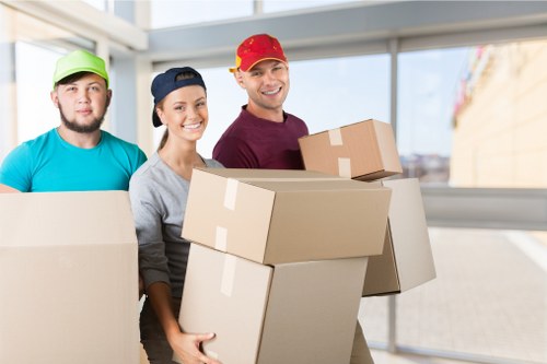 Prepared packing boxes and furniture ready for urgent same-day removals in Highbury