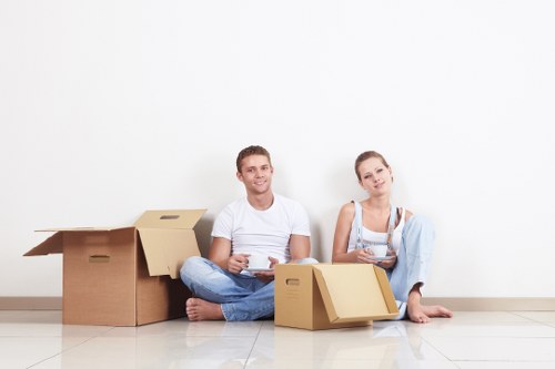 Preparing boxes and office equipment for a Highbury commercial move