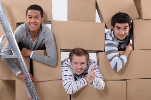 Loading boxes and furniture into a van in Highbury